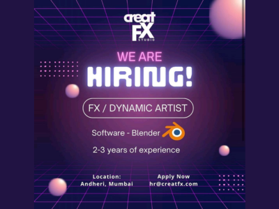 Blender FX  Dynamic Artist required at Creatfx Studio