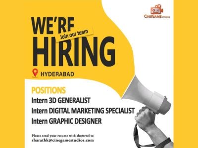 CineGame Studios is hiring for multiple Internships