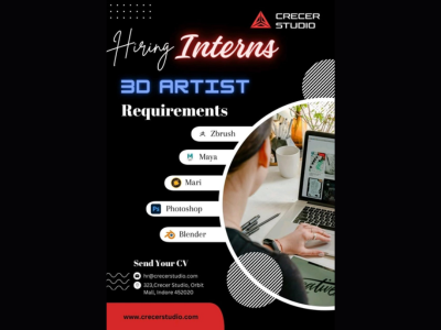 Crecer Studio is hiring for 3D Artist Intern