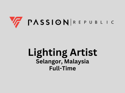 Lighting Artist required at Passion Republic