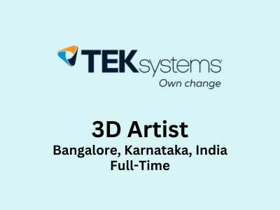 TEKsystems is looking for experienced 3D Artist