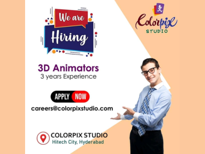 3D Animators are required at Colorpix Studio