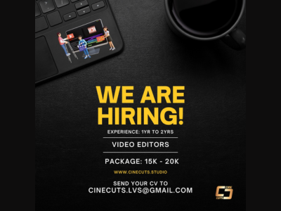 Cinecuts Studio is looking for experienced Video Editors