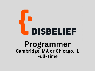 Disbelief is seeking for experienced Programmer