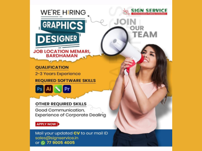 Graphics Designer required at Sign Service Ad Agency