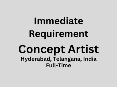 Immediate requirement for full-time Concept Artist