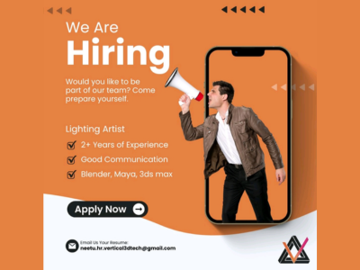 Lighting Artist required at Vertical 3D Tech