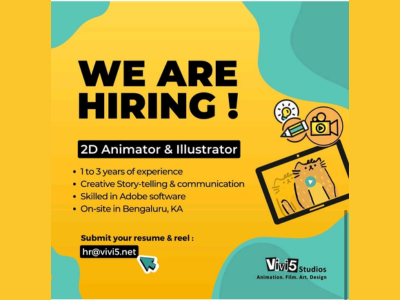 2D Animators cum Illustrators required at Vivi5 Studios