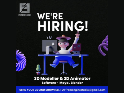 3D Modeler & 3D Animator required at Framengine Studio