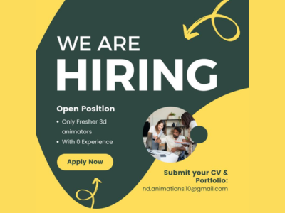 Fresher 3D Animators required at ND Animations