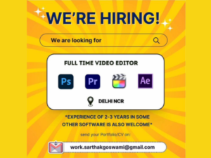 Full-time job opening for Senior Video Editor - Photoshop, Premiere