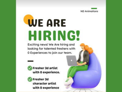 Jop opening for fresher artists at ND Animations Studio