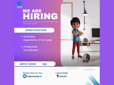 Multiple job openings at Oysta Entertainment