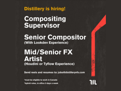 Multiple latest job openings at Distillery VFX