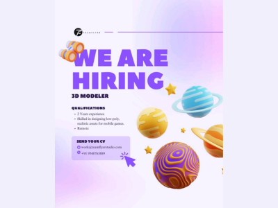 Remote job for 3D Modeler at Teamflyer Studios