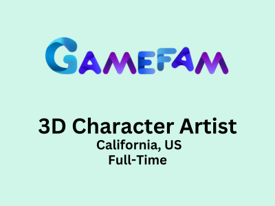 3D Character Artist is required at Gamefam
