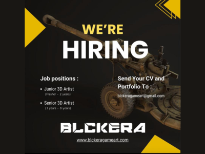 Blckera Game Art is seeking for 3D Artists