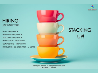 Latest jobs opening at Spellbound VFX and Animation