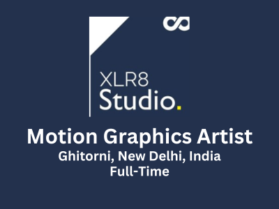 Motion Graphics Artist required at XLR8 STUDIO