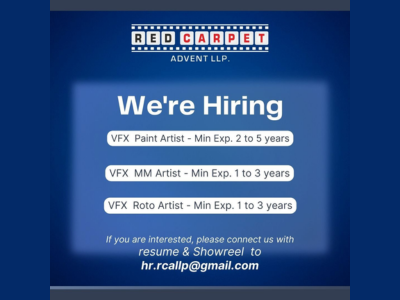 Multiple VFX job openings at Red Carpet Advent LLP