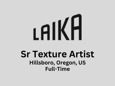 Sr Texture Artist required at Laika Studios