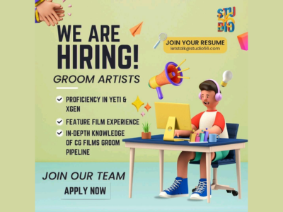 Studio56 is looking for experienced Groom Artists