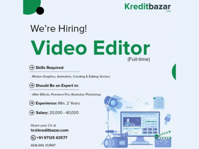 Video Editor required at Kredit Bazar