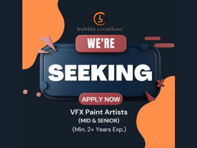 Bubble Creations Digital Studios is hiring VFX Paint Artist