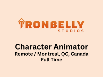 Character Animator required at Ironbelly Studios