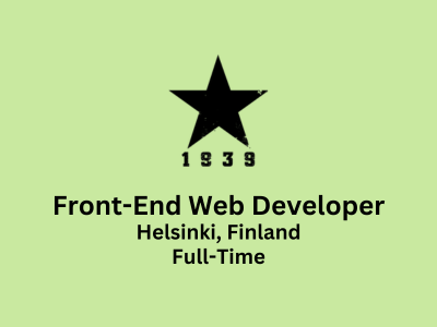 Front End Web Developer required at 1939 Games