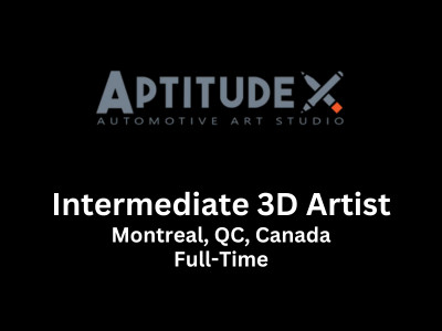 Intermediate 3D Artist is required at Aptitude X