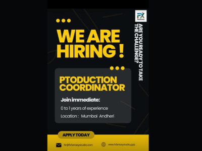 Production Coordinator required at FX Fantasy Studio
