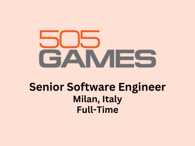 Senior Software Engineer required at 505 Games