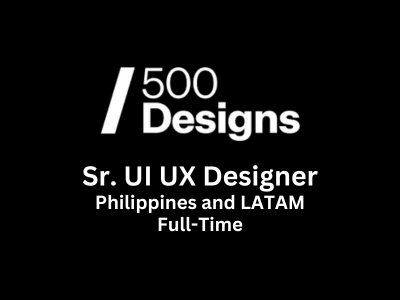 Sr. UI UX Designer required at 500 Designs