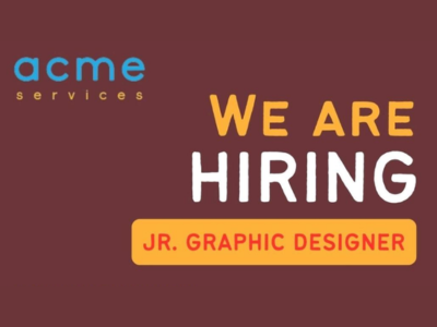 Jr. Graphic Designer required at Acme Services
