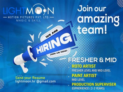 Multiple job openings at Lightmoon Motion Pictures