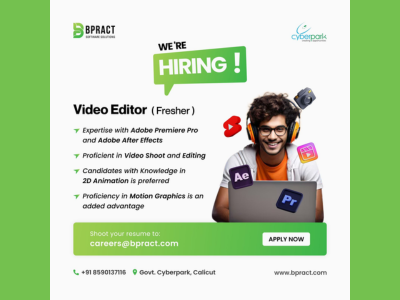 Video Editor required at Bpract Software Solutions
