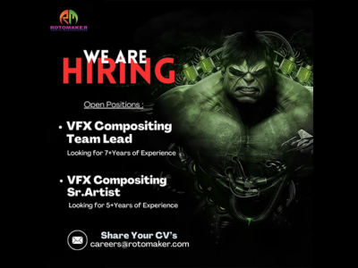 Rotomaker is hiring talented VFX Artists