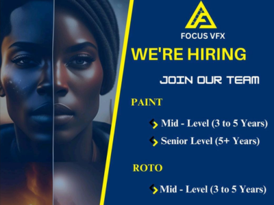 Focus VFX is looking for Paint Artists & Roto Artists