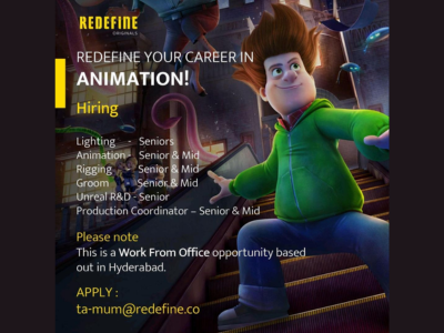 Multiple job openings for talented artists at ReDefine