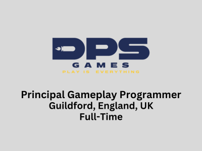 Principal Gameplay Programmer required at DPS Games