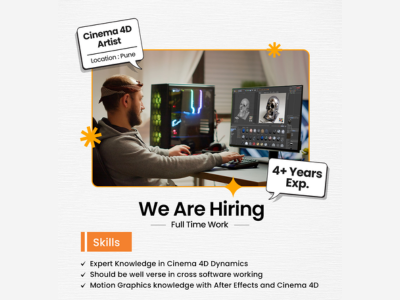 Cinema 4D Artist required at Baked Moon Studios