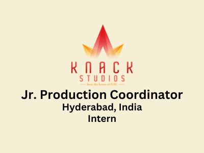 Jr. Production Coordinator required at Knack Studios