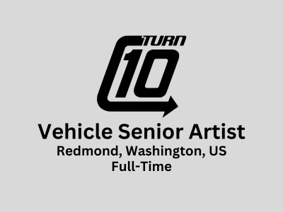 Vehicle Senior Artist required at Turn 10 Studios