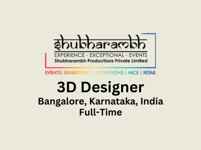 3D Designer required at Shubharambh Productions