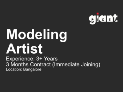 3D Modeling Artist required at Giant Pixel