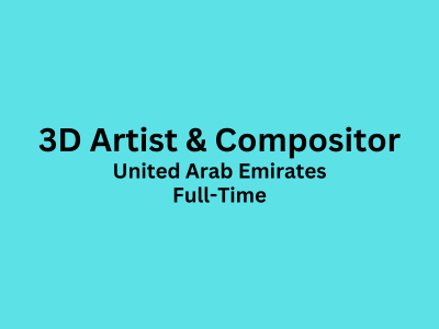 Job opening for 3D Artist and Compositor