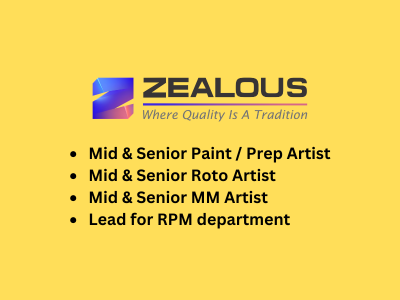 Multiple job openings at Zealous Studios