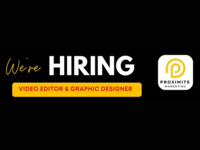 Proximite is hiring Video Editor & Graphic Designer