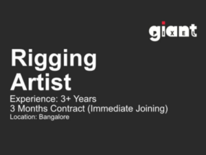 Rigging Artist required at Giant Pixel - Maya, Python